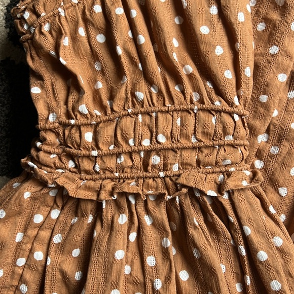 Tan A-line Midi dress - Picture 3 of 8